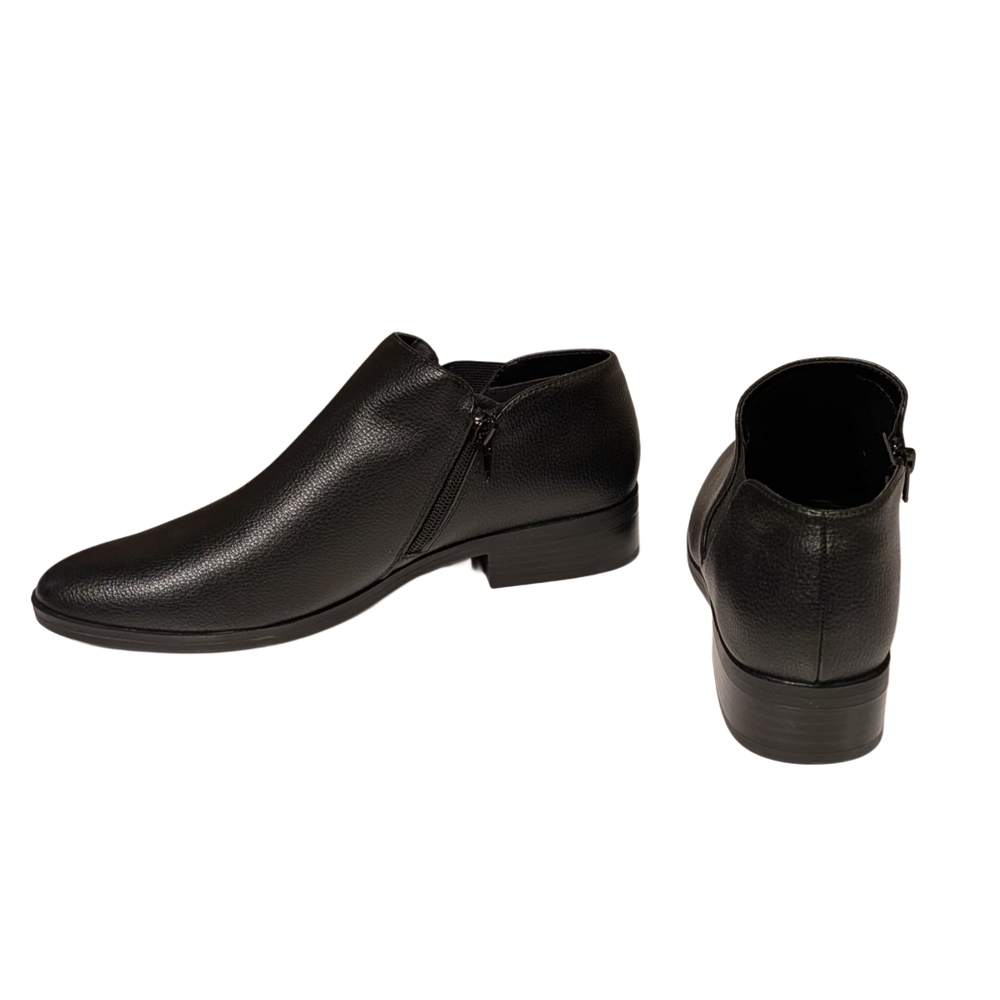 Kensie Black Leather Ankle Booties - Picture 8 of 9